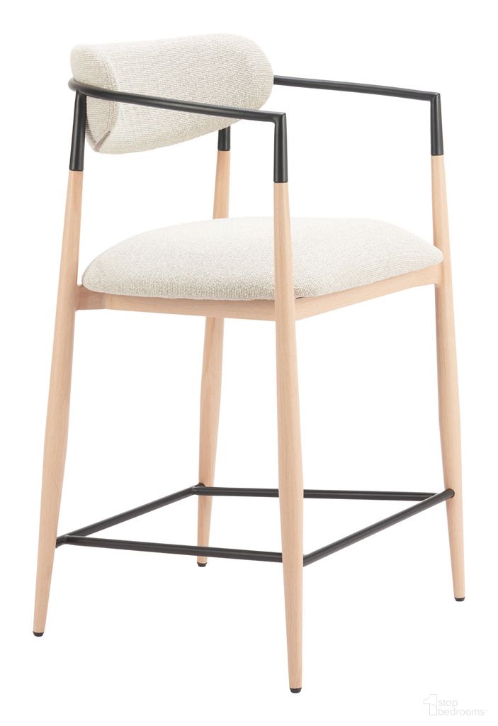 The appearance of Equinox Counter Stool In Light Gray and Natural designed by Zuo Modern in the modern / contemporary interior design. This light gray and natural piece of furniture was selected by 1StopBedrooms from Equinox Collection to add a touch of cosiness and style into your home. Sku: 110854. Material: Polyester.