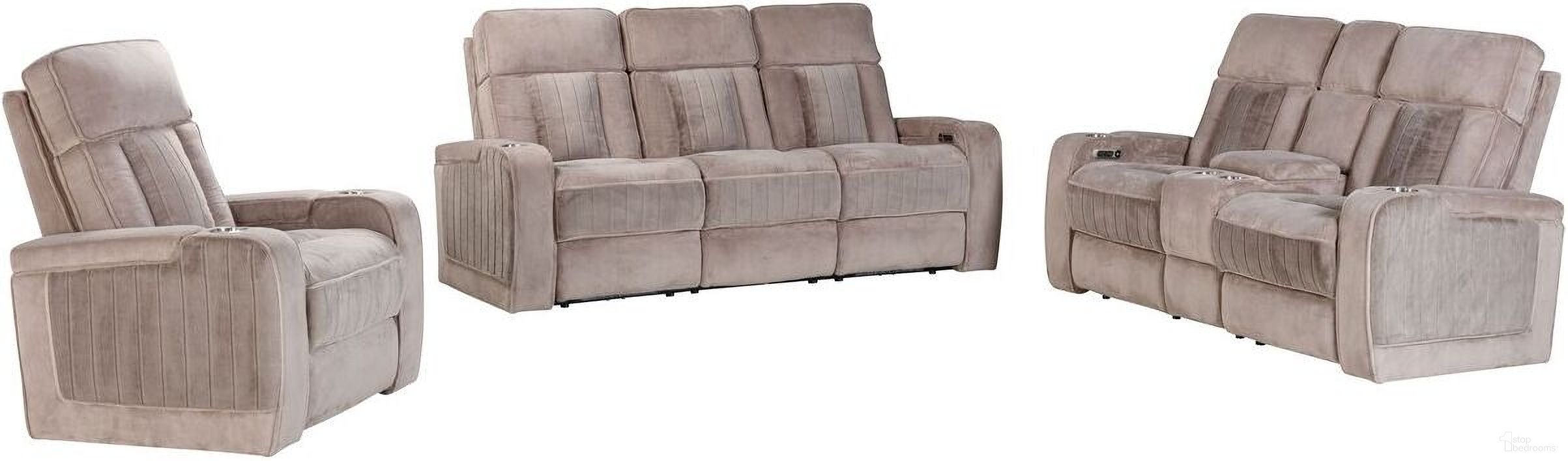 The appearance of Equinox Living Room Set In Mushroom designed by Parker House in the modern / contemporary interior design. This mushroom piece of furniture  was selected by 1StopBedrooms from Equinox Collection to add a touch of cosiness and style into your home. Sku: MEQU#834PH-MURM;MEQU#822CPH-MURM. Material: Polyester.