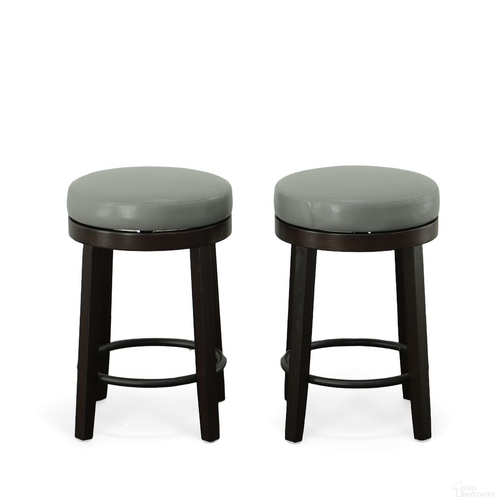 The appearance of Era Swivel 24 Inch Counter Stool - Set of 2 In Gray and Espresso designed by Carolina Living in the modern / contemporary interior design. This gray and espresso piece of furniture was selected by 1StopBedrooms from Era Collection to add a touch of cosiness and style into your home. Sku: CL1724-ESPGRY. Material: Polyurethane.