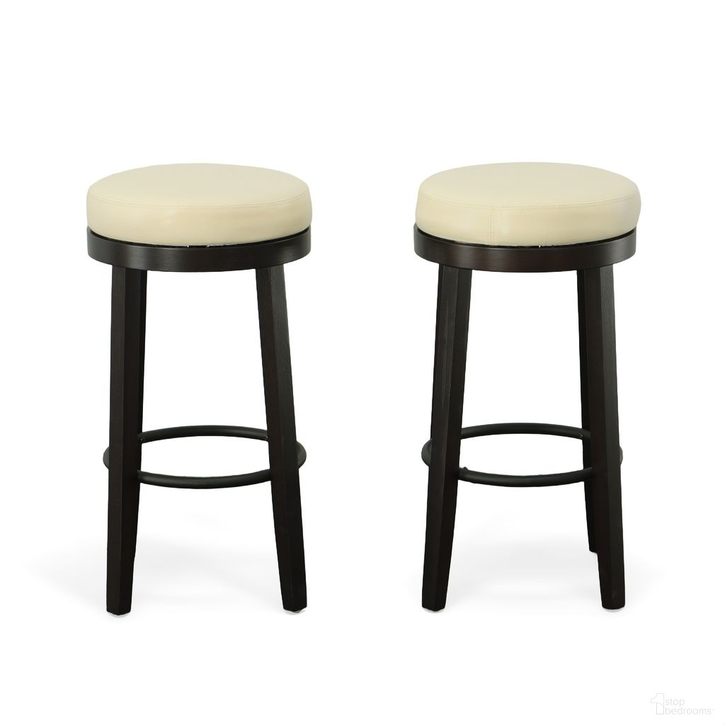 The appearance of Era Swivel 30 Inch Barstool - Set of 2 In Cream and Espresso designed by Carolina Living in the modern / contemporary interior design. This cream and espresso piece of furniture was selected by 1StopBedrooms from Era Collection to add a touch of cosiness and style into your home. Sku: CL1730-ESPCRM. Material: Polyurethane.