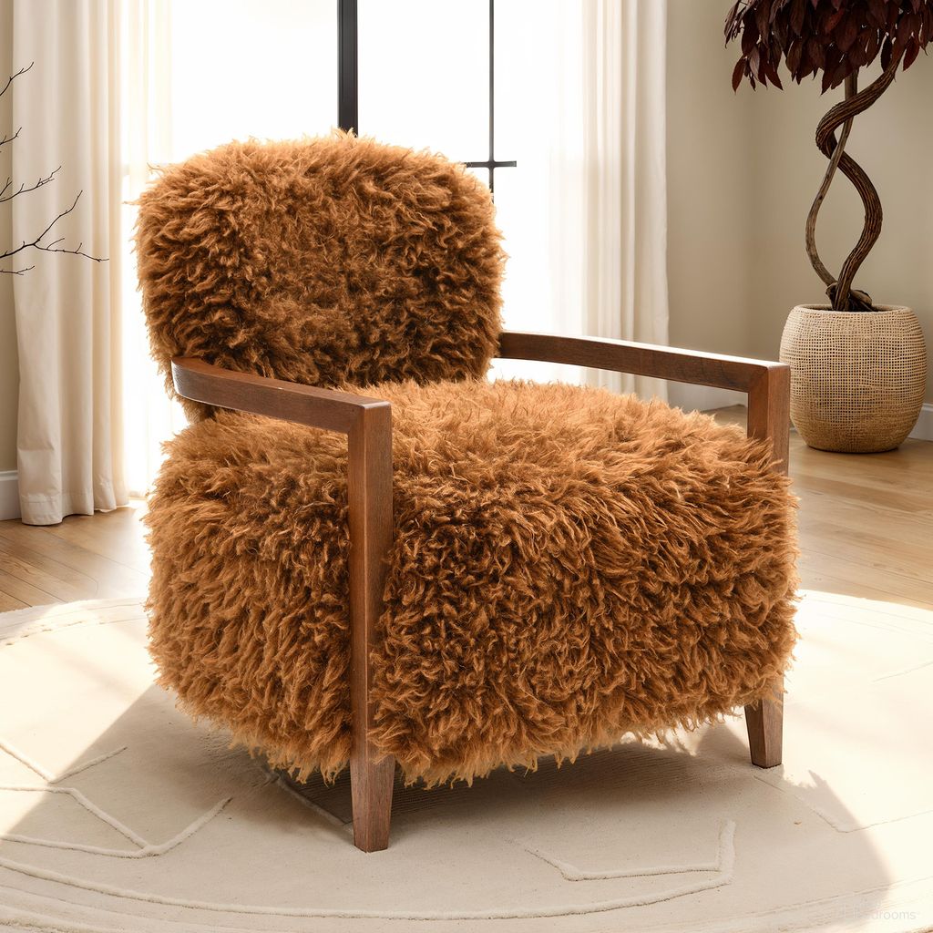 Eramo Accent Chair In Camel Brown