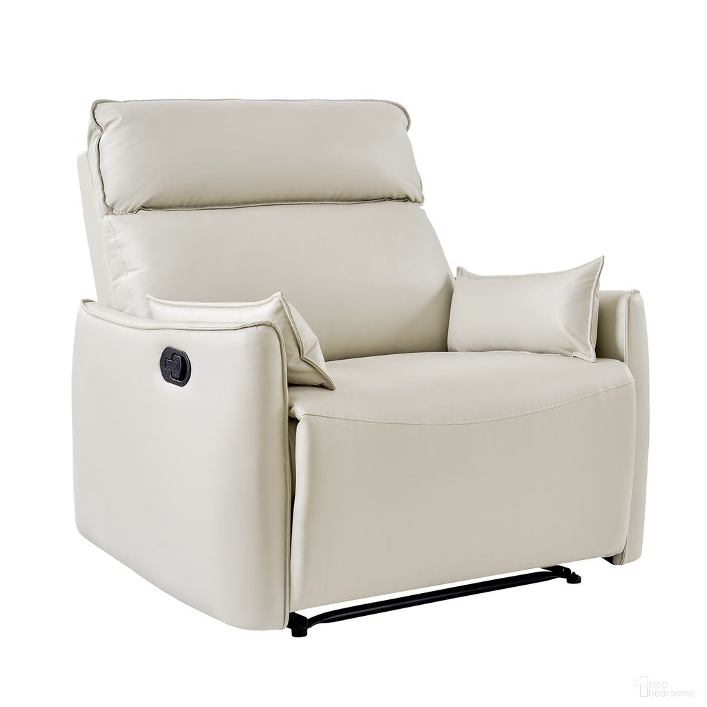 The appearance of Erauso Recliner In Ivory designed by Karat Home in the interior design. This ivory piece of furniture was selected by 1StopBedrooms from Erauso Collection to add a touch of cosiness and style into your home. Sku: RCMN1382-IVY. Material: Faux Leather.