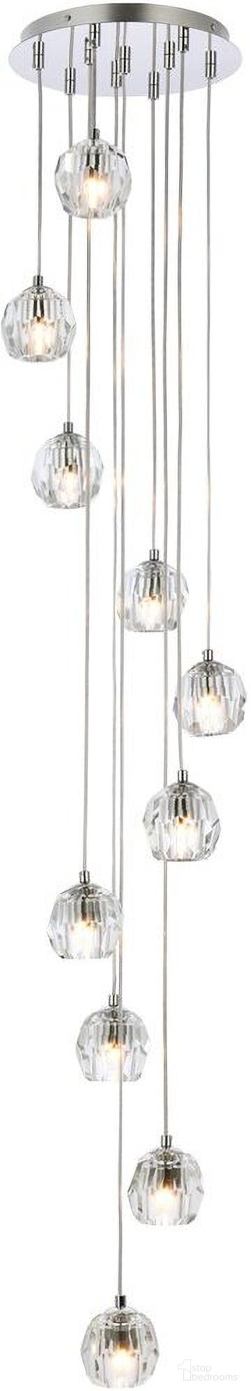 Eren 10 Lights Chrome Pendant