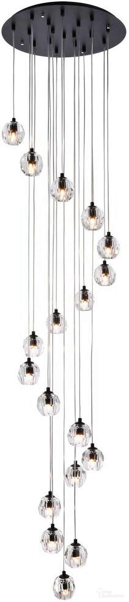 Eren 18 Lights Black Pendant 3505D20BK