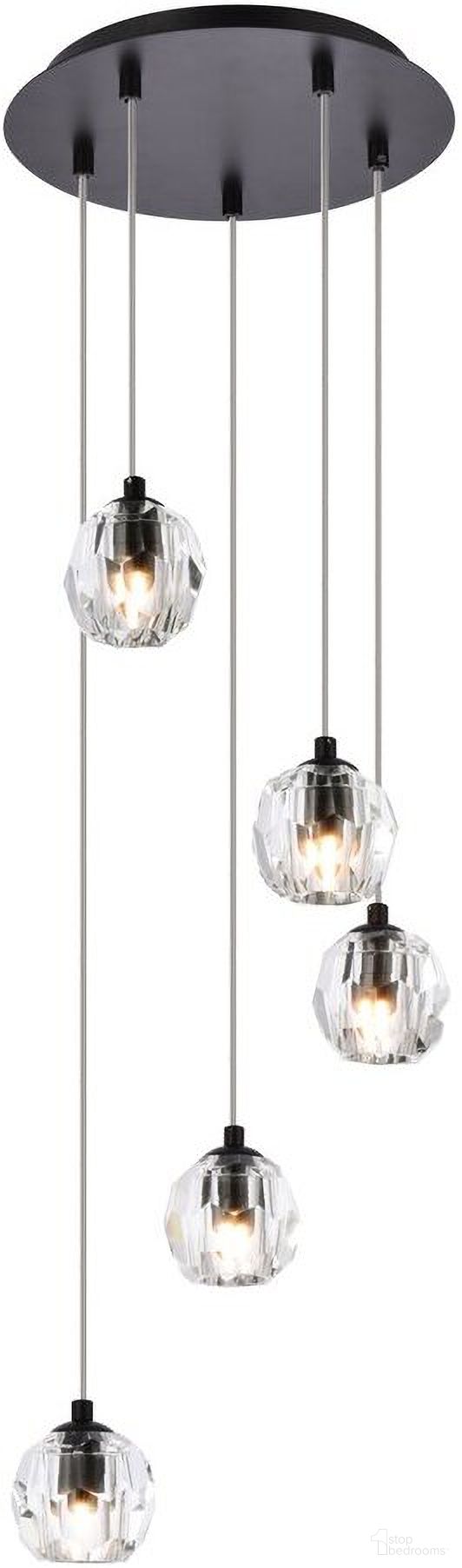 Eren 5 Lights Black Pendant 3505G12BK