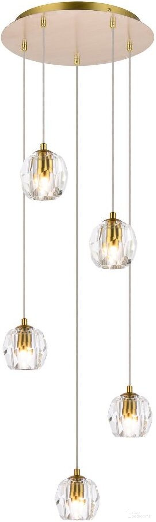 Eren 5 Lights Gold Pendant 3505G12G