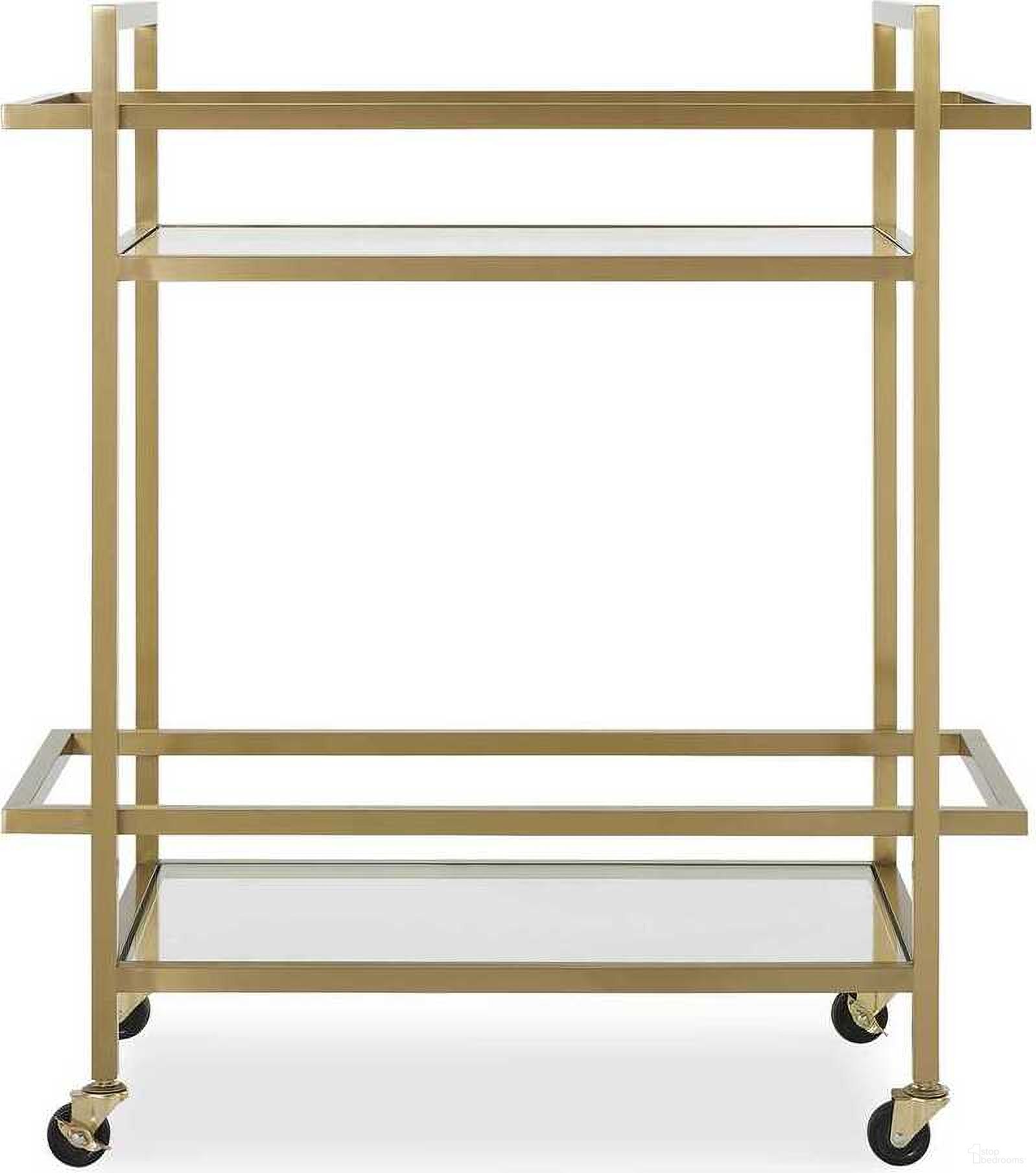 Erena Bar Cart In Brass