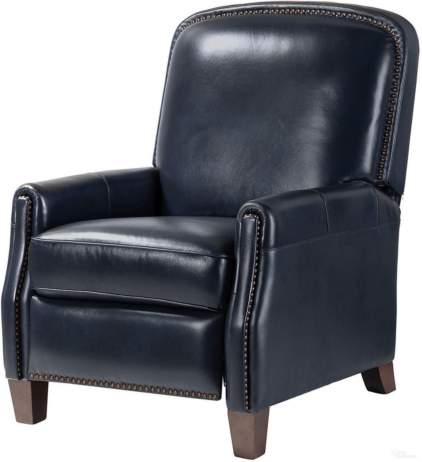 Erendiria Genuine Leather Recliner In Navy