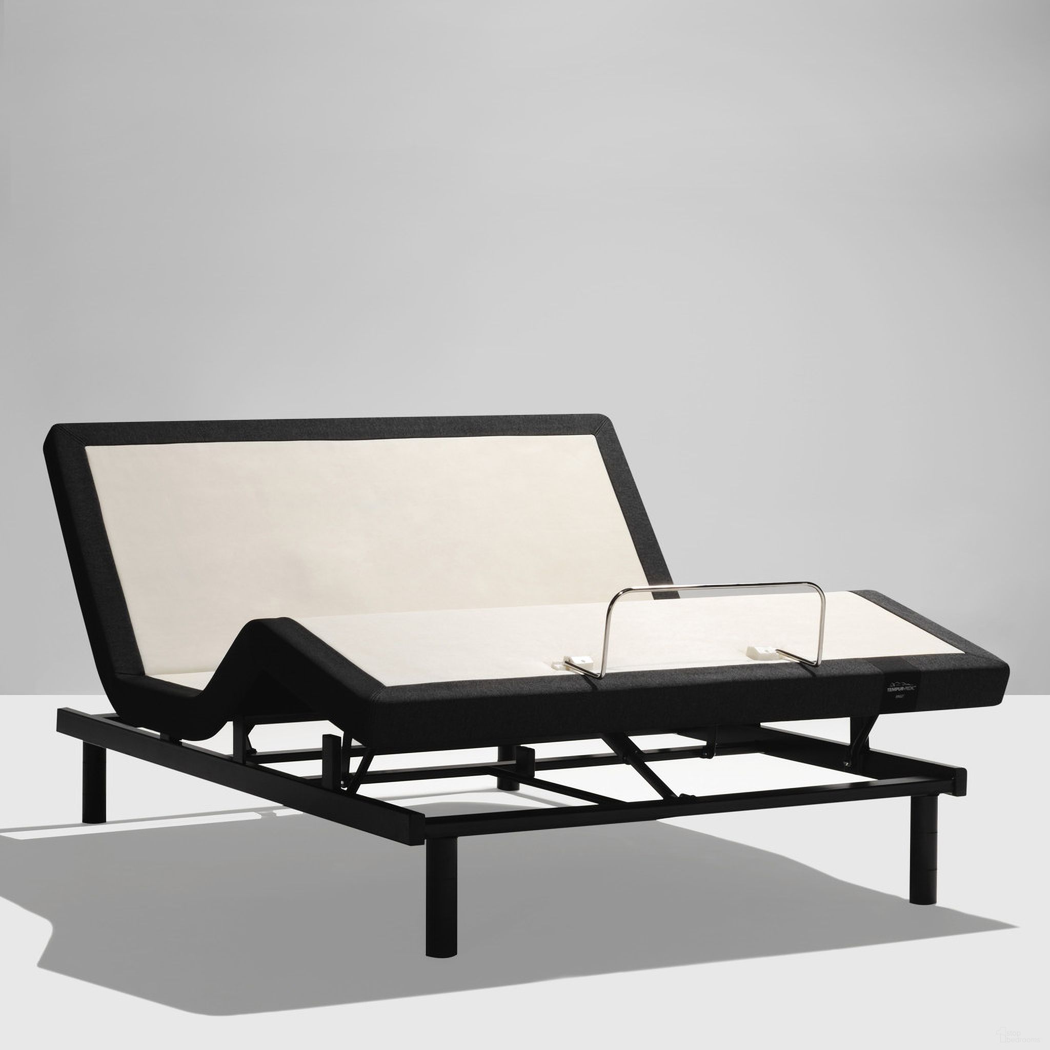 The appearance of Ergo King Adjustable Mattress Frame In Black designed by Tempur-Pedic in the modern / contemporary interior design. This black piece of furniture was selected by 1StopBedrooms from Ergo Collection to add a touch of cosiness and style into your home. Sku: 25552161. Material: Metal. Bed Size: King. Mattress Size: King.