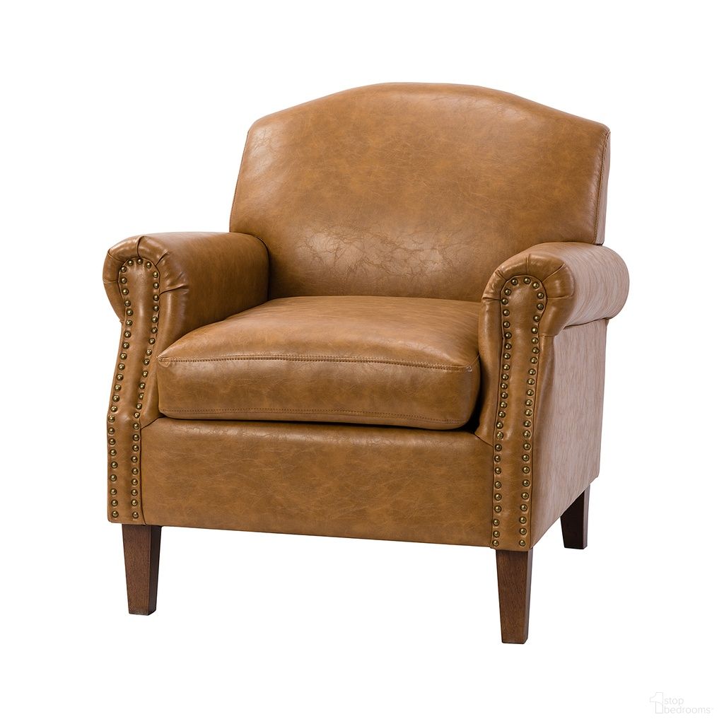 The appearance of Eric Armchair In Camel designed by Karat Home in the modern / contemporary interior design. This camel piece of furniture was selected by 1StopBedrooms from Eric Collection to add a touch of cosiness and style into your home. Sku: CHWH0413-CAMEL. Material: Faux Leather.