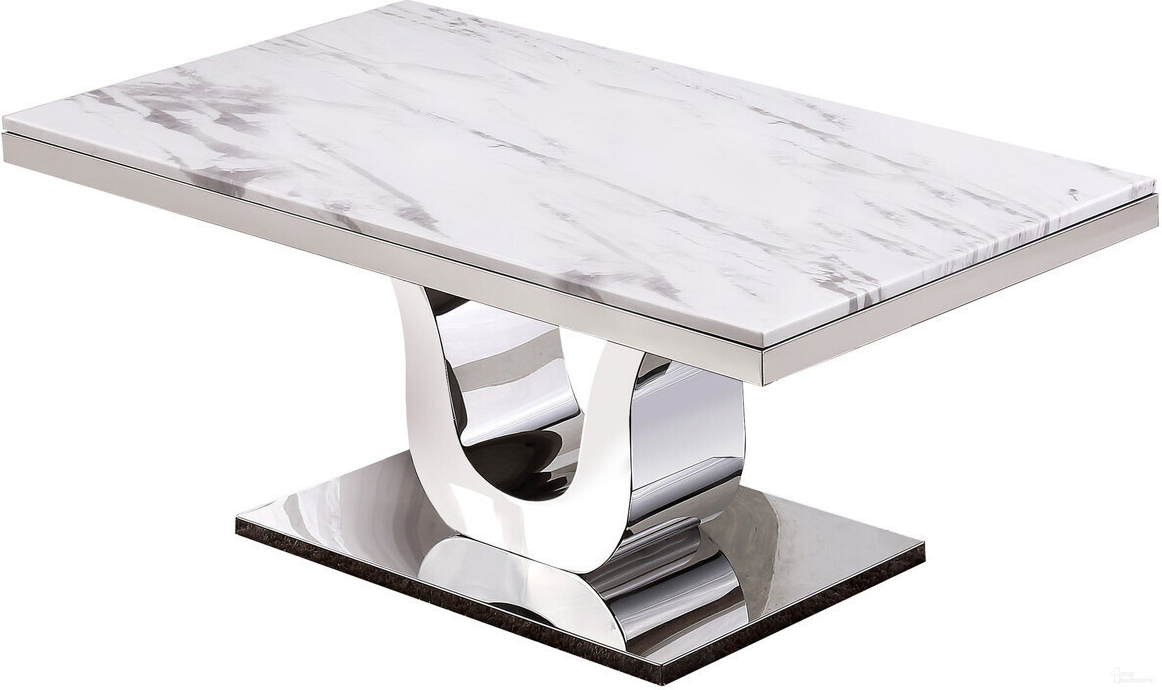 The appearance of Eric Genuine Coffee Table In White Marble and Silver Stainless Steel designed by Best Quality Furniture in the modern / contemporary interior design. This white and silver piece of furniture was selected by 1StopBedrooms from Eric Collection to add a touch of cosiness and style into your home. Sku: CT27-1;CT27-2. Material: Marble.