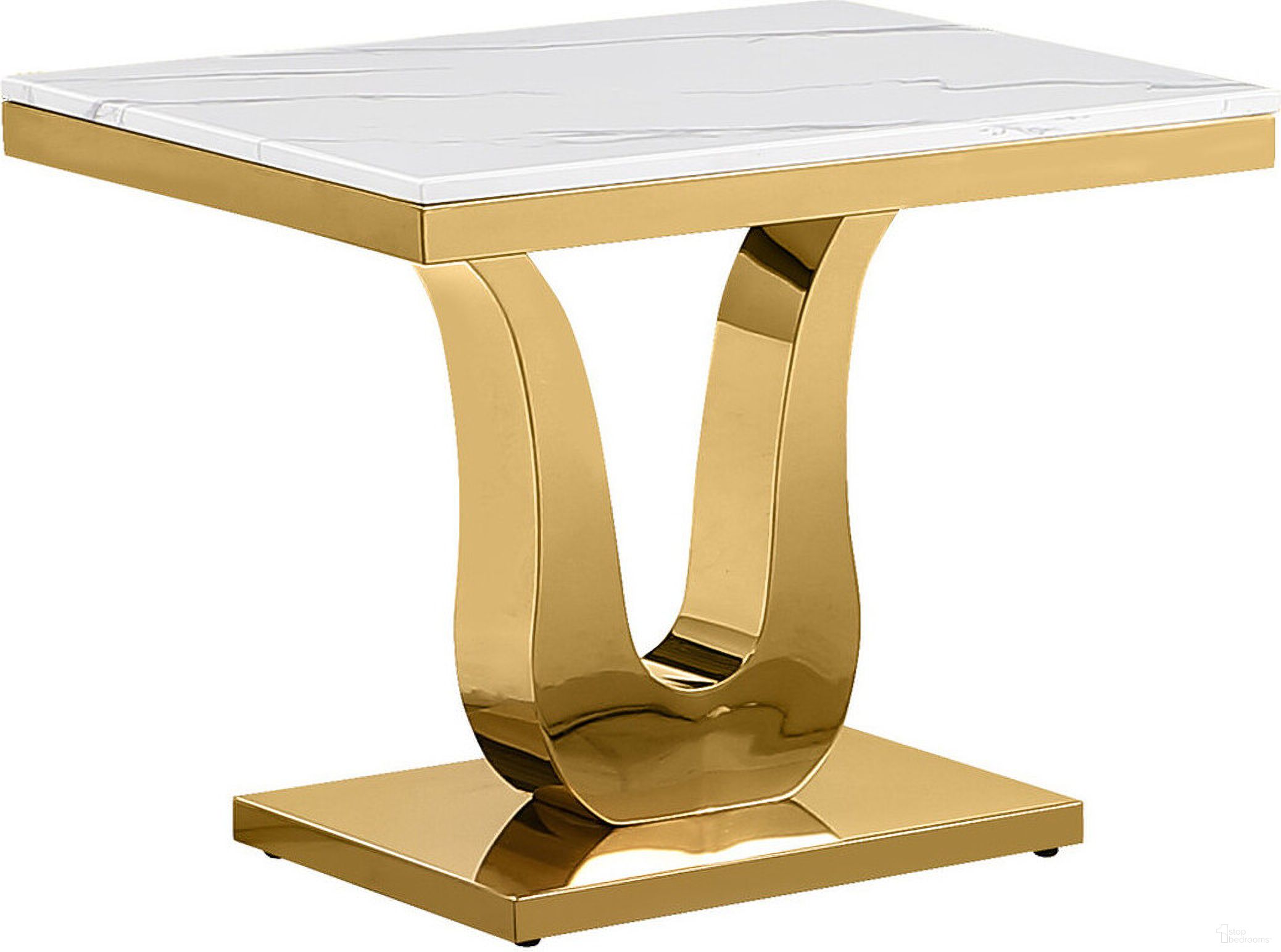 The appearance of Eric Sofa End Table In White Marble and Gold Stainless Steel designed by Best Quality Furniture in the modern / contemporary interior design. This white and gold piece of furniture  was selected by 1StopBedrooms from Eric Collection to add a touch of cosiness and style into your home. Sku: CT321-T;CT321-B. Material: Marble.