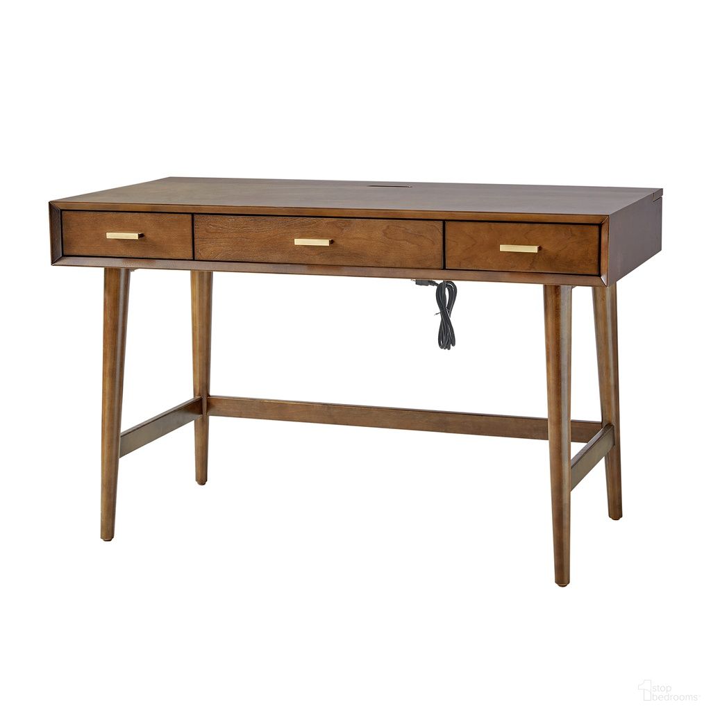 The appearance of Erich Modern Computer Desk With Usb In Walnut designed by Karat Home in the modern / contemporary interior design. This walnut piece of furniture was selected by 1StopBedrooms from Erich Collection to add a touch of cosiness and style into your home. Sku: DKHM1040-WAL. Material: Engineered Wood.