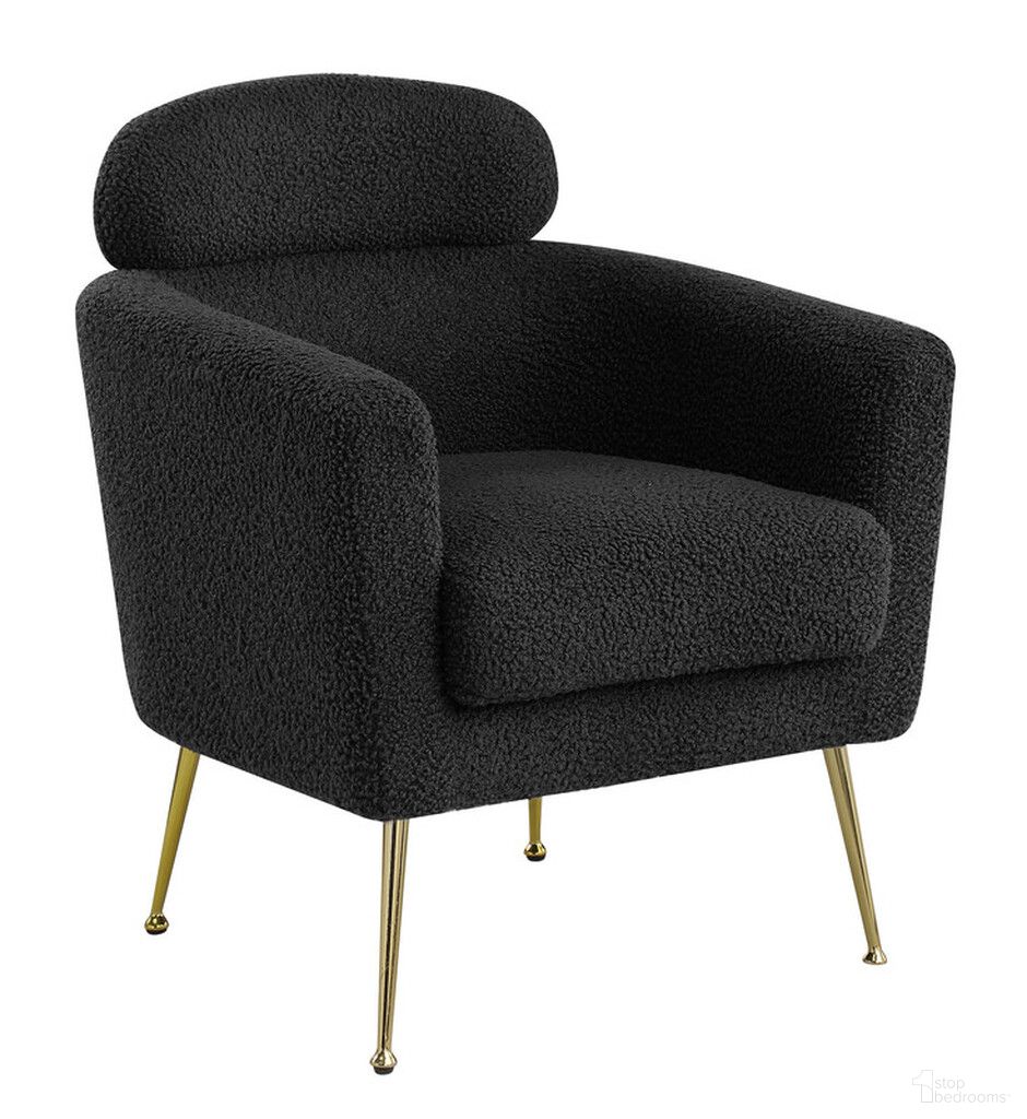 The appearance of Erick Accent Leisure Chair with Pillow Rest In Black Faux Fur Fabric and Gold Chrome Legs designed by Best Quality Furniture in the modern / contemporary interior design. This black and gold piece of furniture was selected by 1StopBedrooms from Erick Collection to add a touch of cosiness and style into your home. Sku: AC167. Material: Faux Fur.