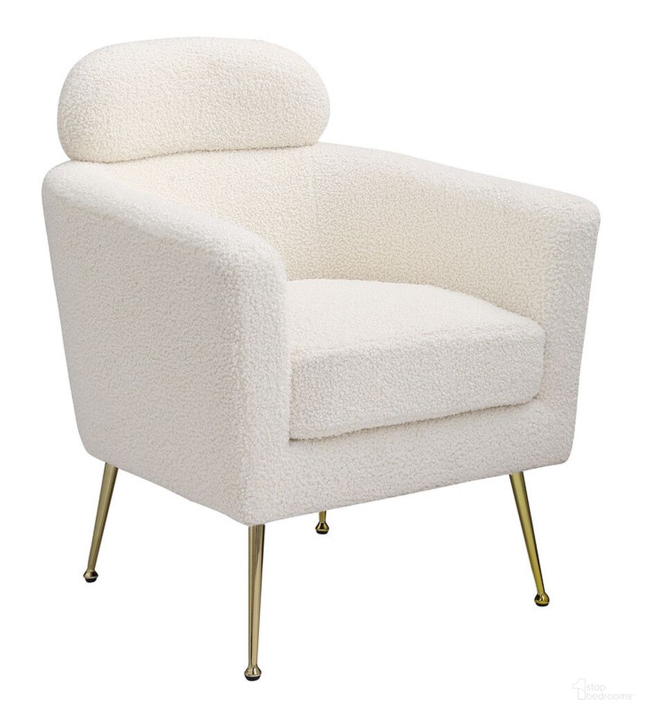 The appearance of Erick Accent Leisure Chair with Pillow Rest In White Faux Fur Fabric and Gold Chrome Legs designed by Best Quality Furniture in the modern / contemporary interior design. This white and gold piece of furniture was selected by 1StopBedrooms from Erick Collection to add a touch of cosiness and style into your home. Sku: AC165. Material: Faux Fur.