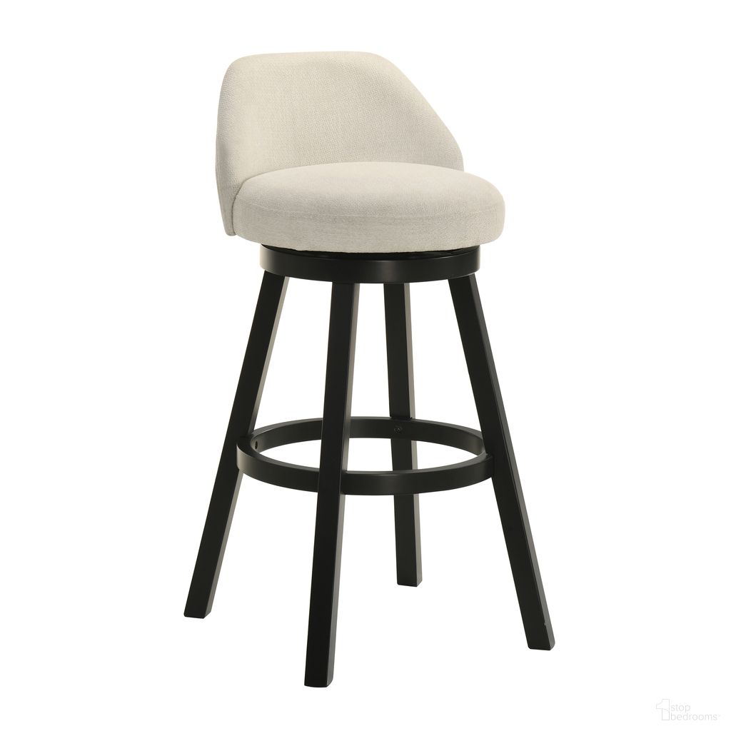 Erika Swivel Bar Height Bar Stool In Black and Cream