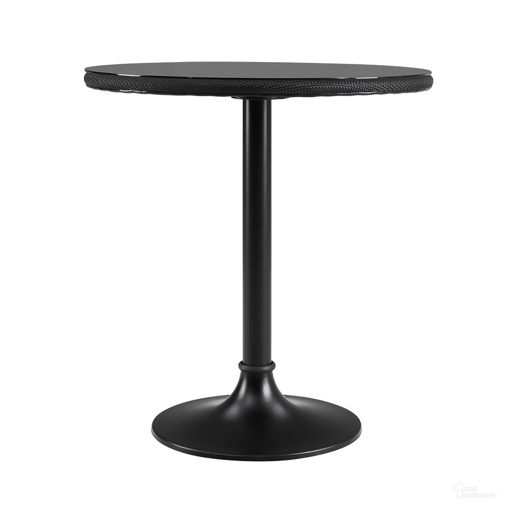 The appearance of Erlend 30 Inch Outdoor Bistro Table In Black designed by Euro Style in the modern / contemporary interior design. This black piece of furniture  was selected by 1StopBedrooms from Erlend Collection to add a touch of cosiness and style into your home. Sku: 90402BLK-A;90402BLK-B;90402BLK-C. Table Base Style: Pedestal. Table Top Shape: Round. Material: Glass. Size: 30".