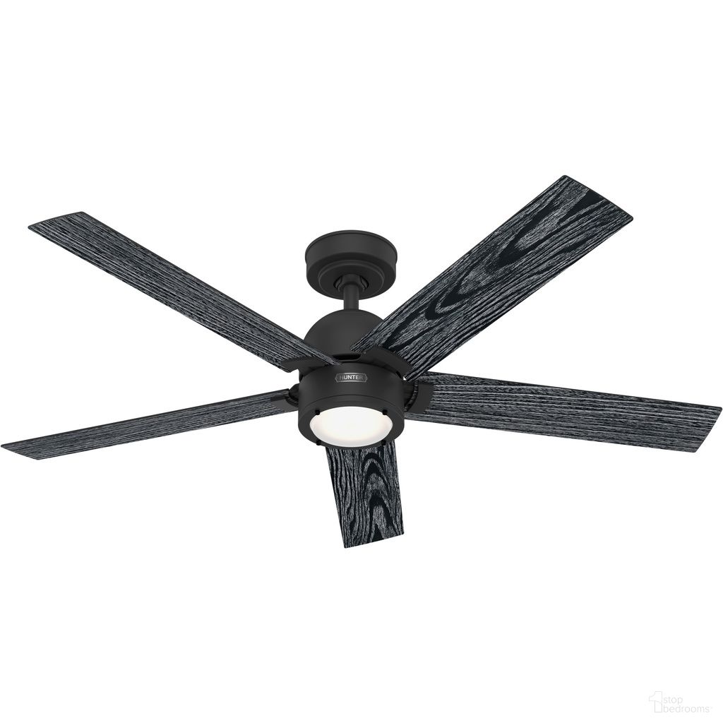 The appearance of Erling 52 Inch Energy Star Ceiling Fan with LED Light Kit and Handheld Remote In Matte Black and Salted Black designed by Hunter Fan in the modern / contemporary interior design. This matte black/salted black piece of furniture  was selected by 1StopBedrooms from Erling Collection to add a touch of cosiness and style into your home. Sku: 52850. Material: MDF.