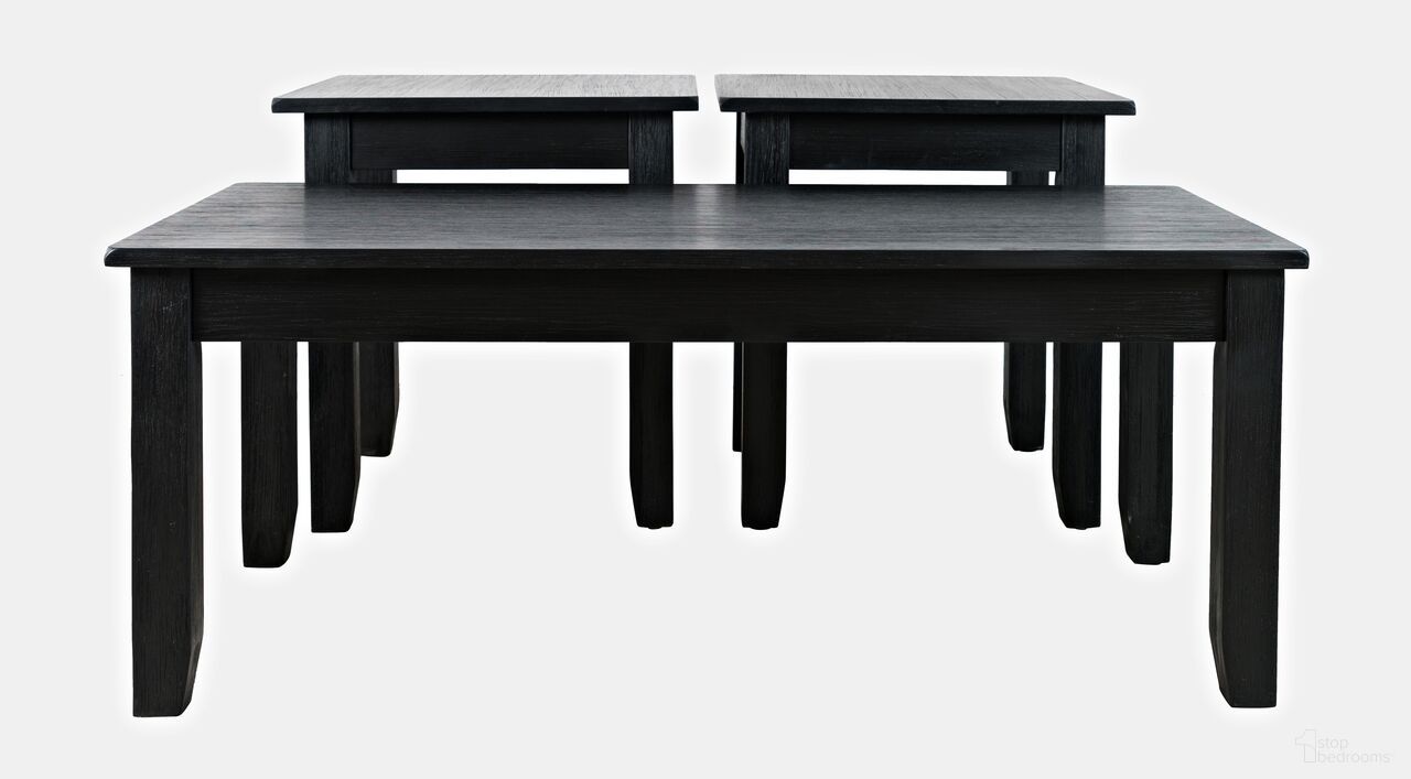 Eros Contemporary 3 Piece Coffee Table Set In Black