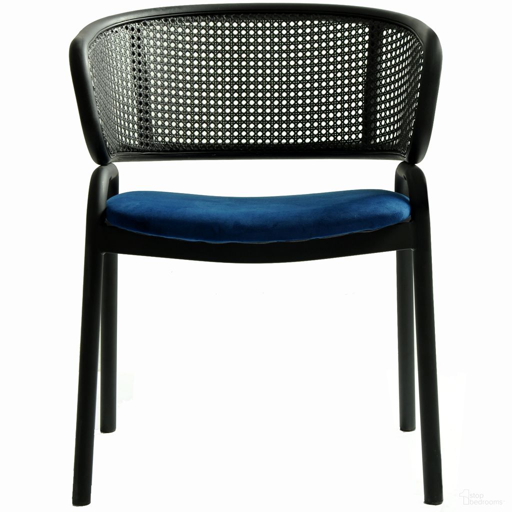 The appearance of Ervilla Wicker Back Dining Arm Chair In Navy Blue and Black designed by LeisureMod in the modern / contemporary interior design. This navy blue and black piece of furniture was selected by 1StopBedrooms from Ervilla Collection to add a touch of cosiness and style into your home. Sku: ECBL-20BL-NBU. Material: Iron. Chair Type: Arm Chair.