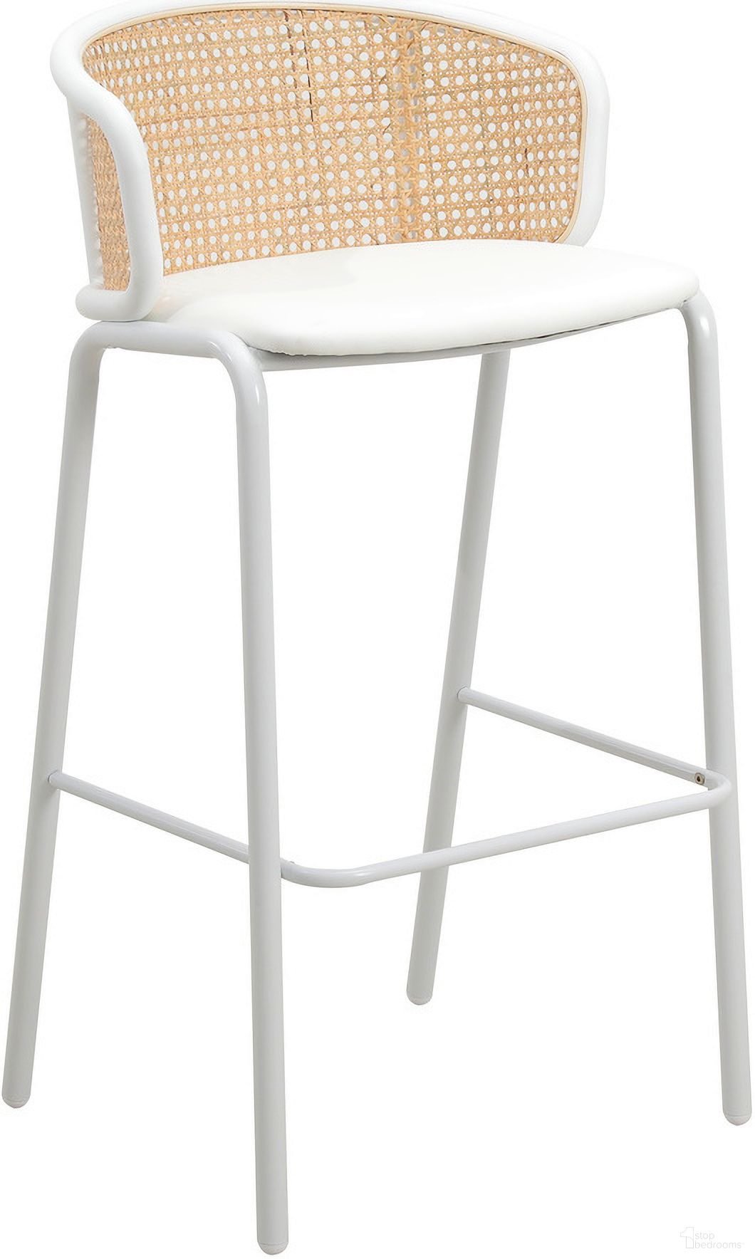 The appearance of Ervilla Wicker Barstool In White designed by LeisureMod in the transitional interior design. This white piece of furniture was selected by 1StopBedrooms from Ervilla Collection to add a touch of cosiness and style into your home. Sku: EBW-31W. Material: Wicker.