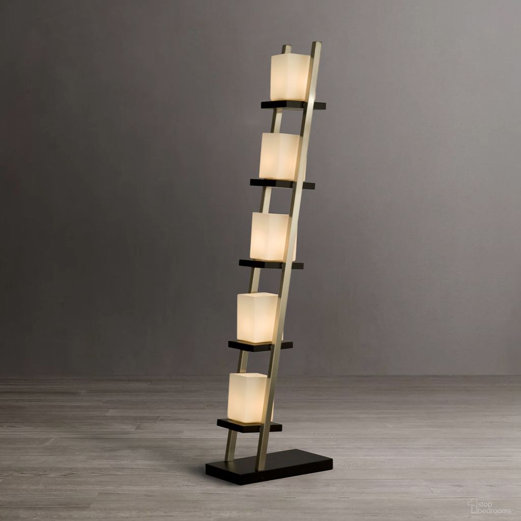 Escalier 61 Inch Floor Lamp In Espresso and Brushed Nickel
