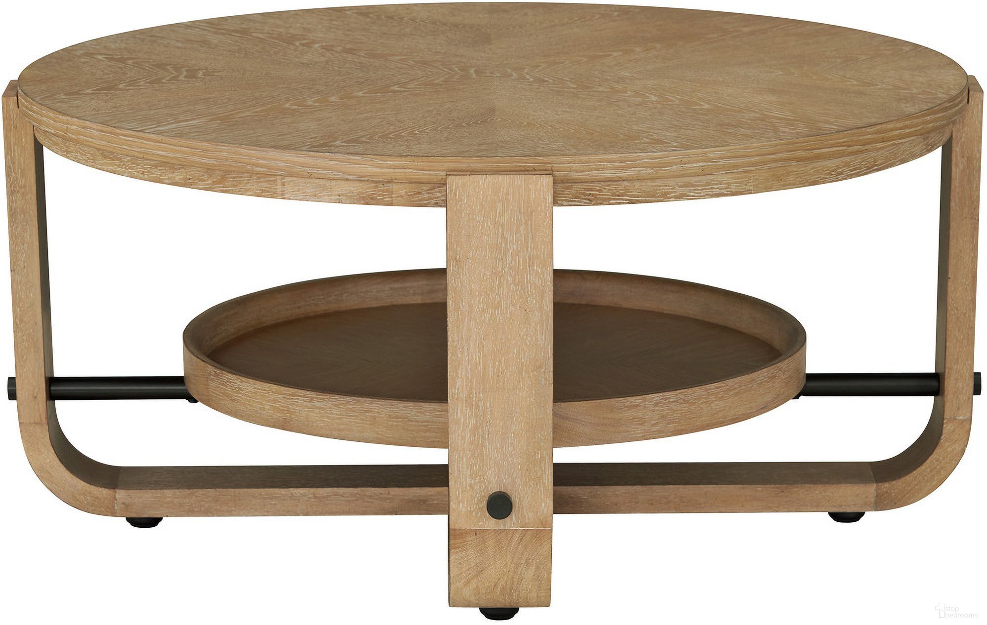 Escape Cocktail Table Round With Shelf In Light Brown