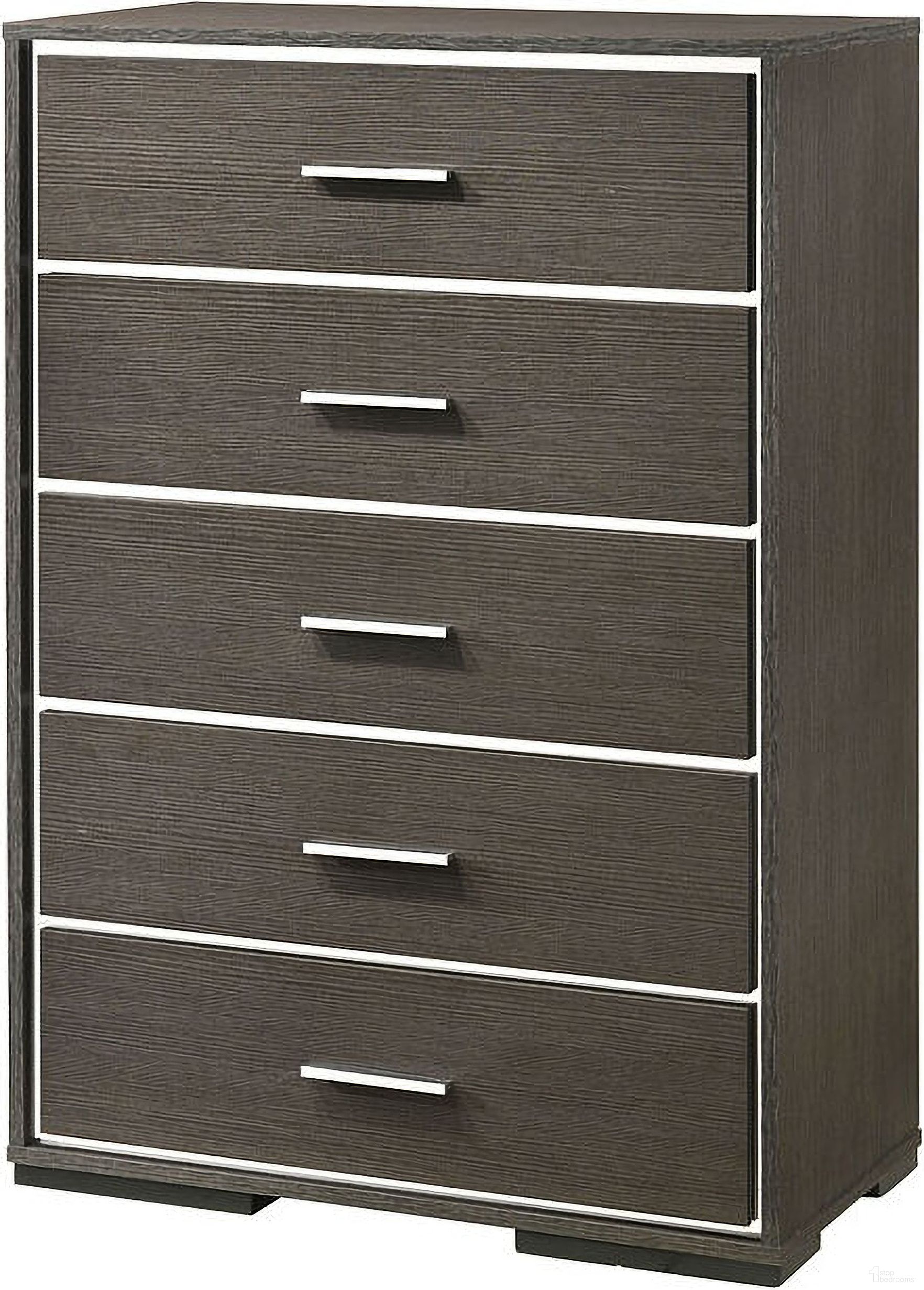 The appearance of Escher Chest designed by ACME in the modern / contemporary interior design. This gray oak piece of furniture  was selected by 1StopBedrooms from Escher Collection to add a touch of cosiness and style into your home. Sku: 27656. Material: Wood.