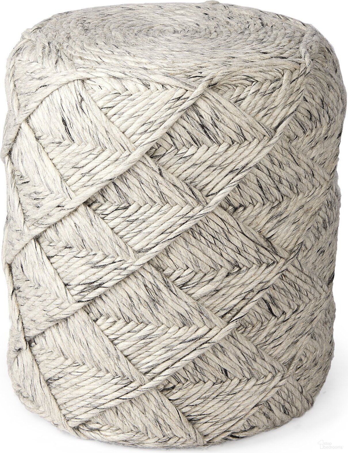 The appearance of Esfera Chevron Woven Round Pouf In Beige designed by Mercana in the modern / contemporary interior design. This beige piece of furniture  was selected by 1StopBedrooms from Esfera Collection to add a touch of cosiness and style into your home. Sku: 69449. Material: Woven.