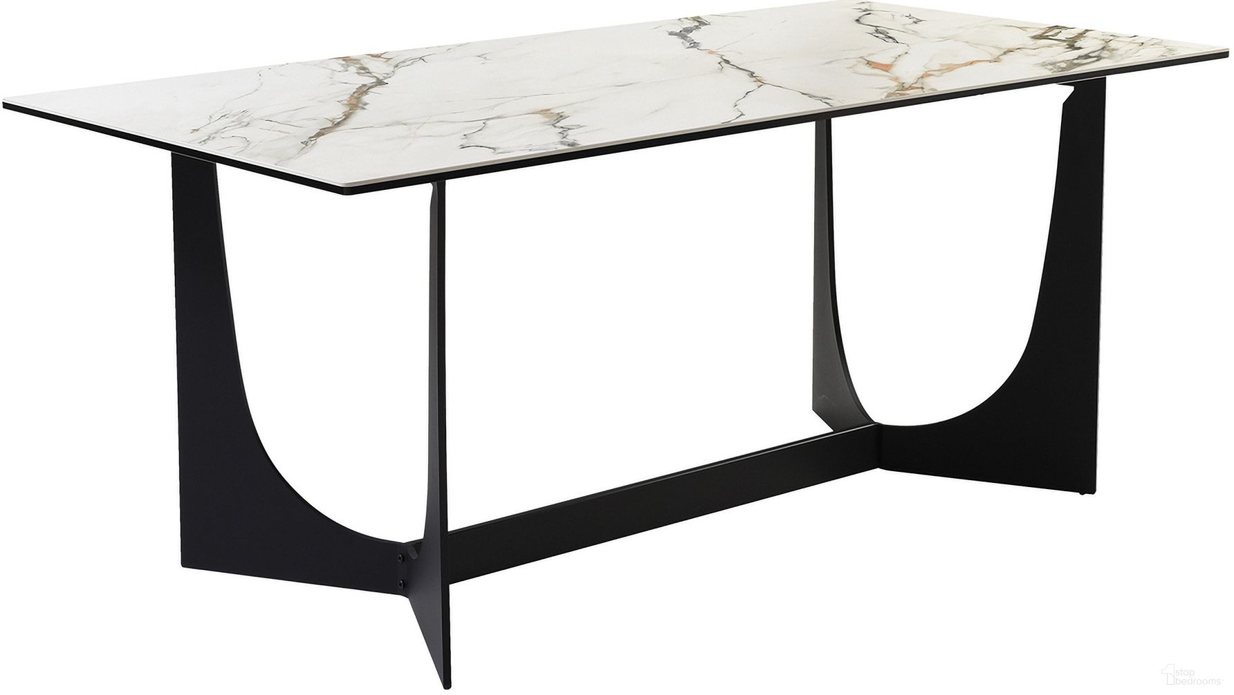 The appearance of Esme Dining Table In Gray designed by Armen Living in the modern / contemporary interior design. This gray piece of furniture was selected by 1StopBedrooms from Esme Collection to add a touch of cosiness and style into your home. Sku: LCESDIBLKTOP;LCESDIBLKBA. Table Base Style: Trestle. Material: Steel. Table Top Shape: Rectangular. Size: 70".