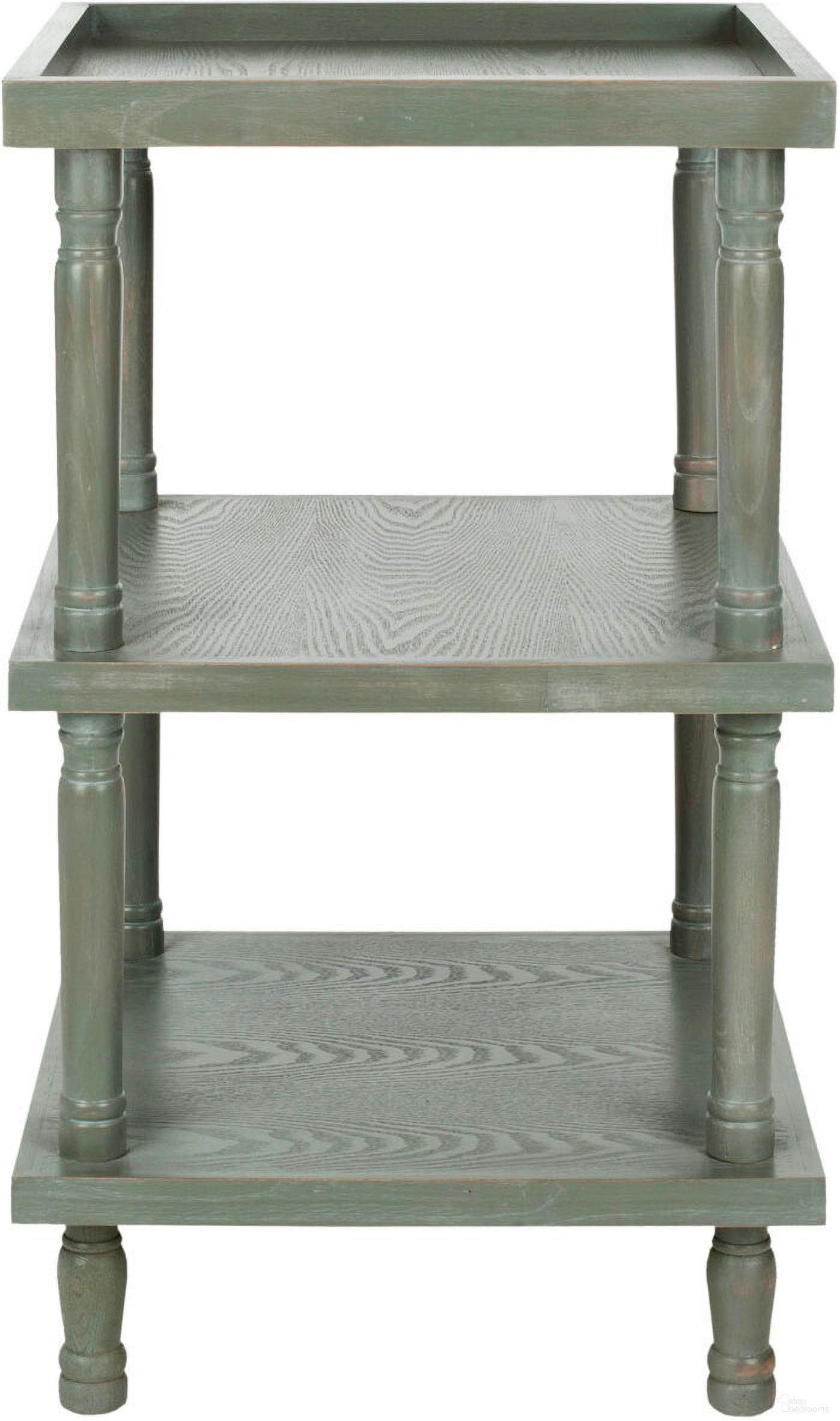 The appearance of Esmeralda 3 Tier Side Table in Grey designed by Safavieh in the traditional interior design. This grey piece of furniture  was selected by 1StopBedrooms from Esmeralda Collection to add a touch of cosiness and style into your home. Sku: AMH6602B. Material: Wood.