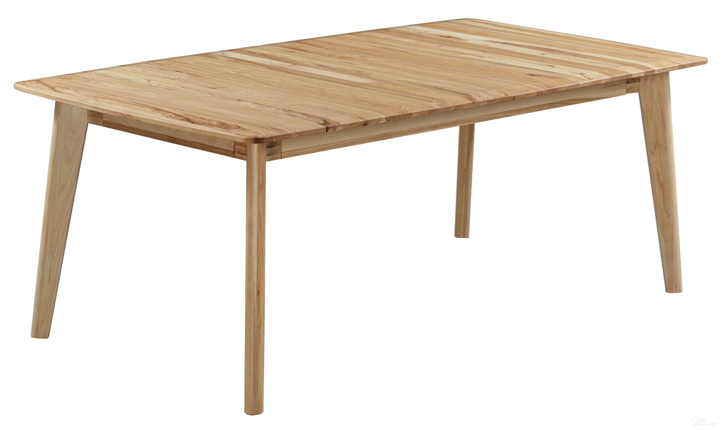The appearance of Esmond Leg Table with 18 Inch Butterfly Leaf In Natural designed by A-America in the modern / contemporary interior design. This natural piece of furniture was selected by 1StopBedrooms from Esmond Collection to add a touch of cosiness and style into your home. Sku: ESMNT6300. Table Base Style: Legs. Size: 96" x 42". Material: Hickory.