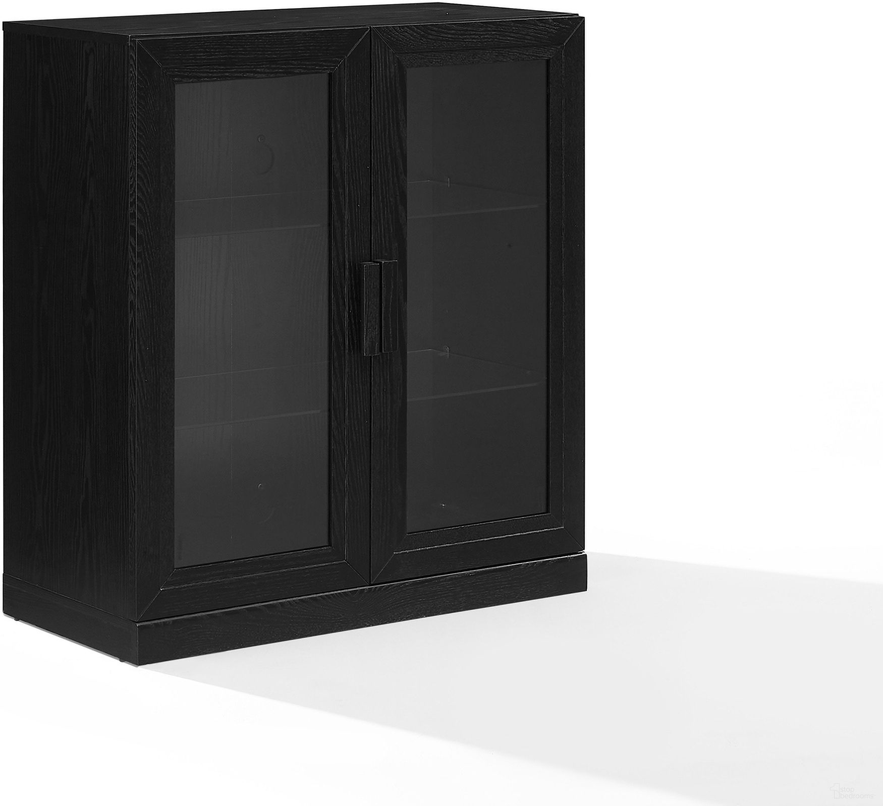 Essen Stackable Glass Door Kitchen Pantry Storage Cabinet In Black