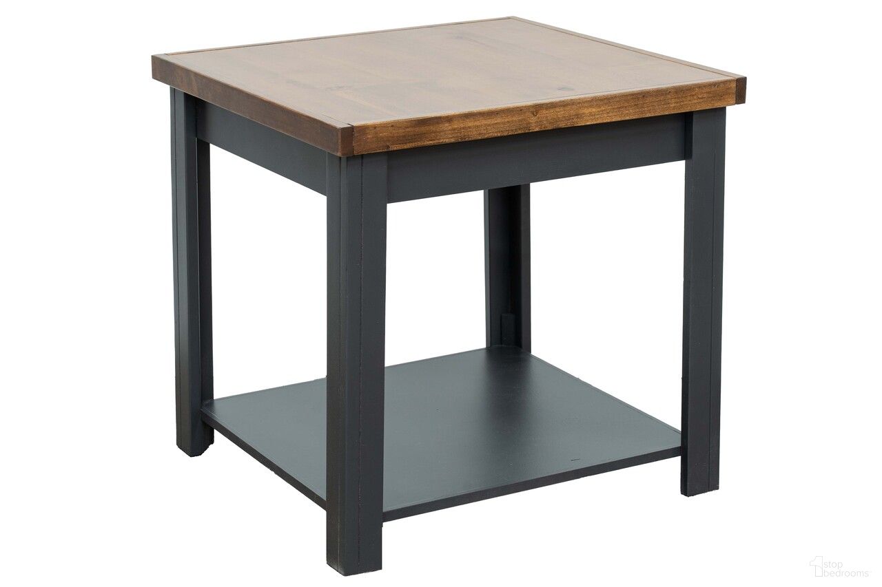 The appearance of Essex 24 Inch Side Table In Black and Whiskey designed by Legends Home in the country / farmhouse interior design. This black/whiskey piece of furniture  was selected by 1StopBedrooms from Essex Collection to add a touch of cosiness and style into your home. Sku: ES4110E.SWK. Material: Poplar Solid.