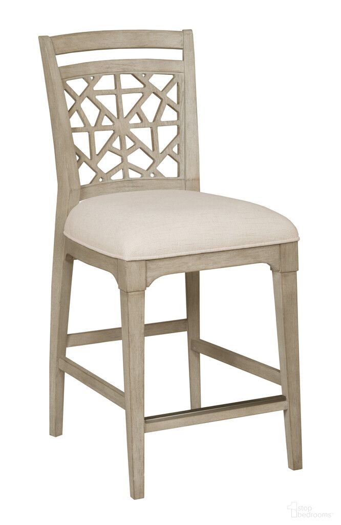 The appearance of Vista Essex Counter Stool Set of 2 In Oyster designed by American Drew in the transitional interior design. This oyster piece of furniture  was selected by 1StopBedrooms from Vista Collection to add a touch of cosiness and style into your home. Sku: 803-691C. Material: Oak Veneer.