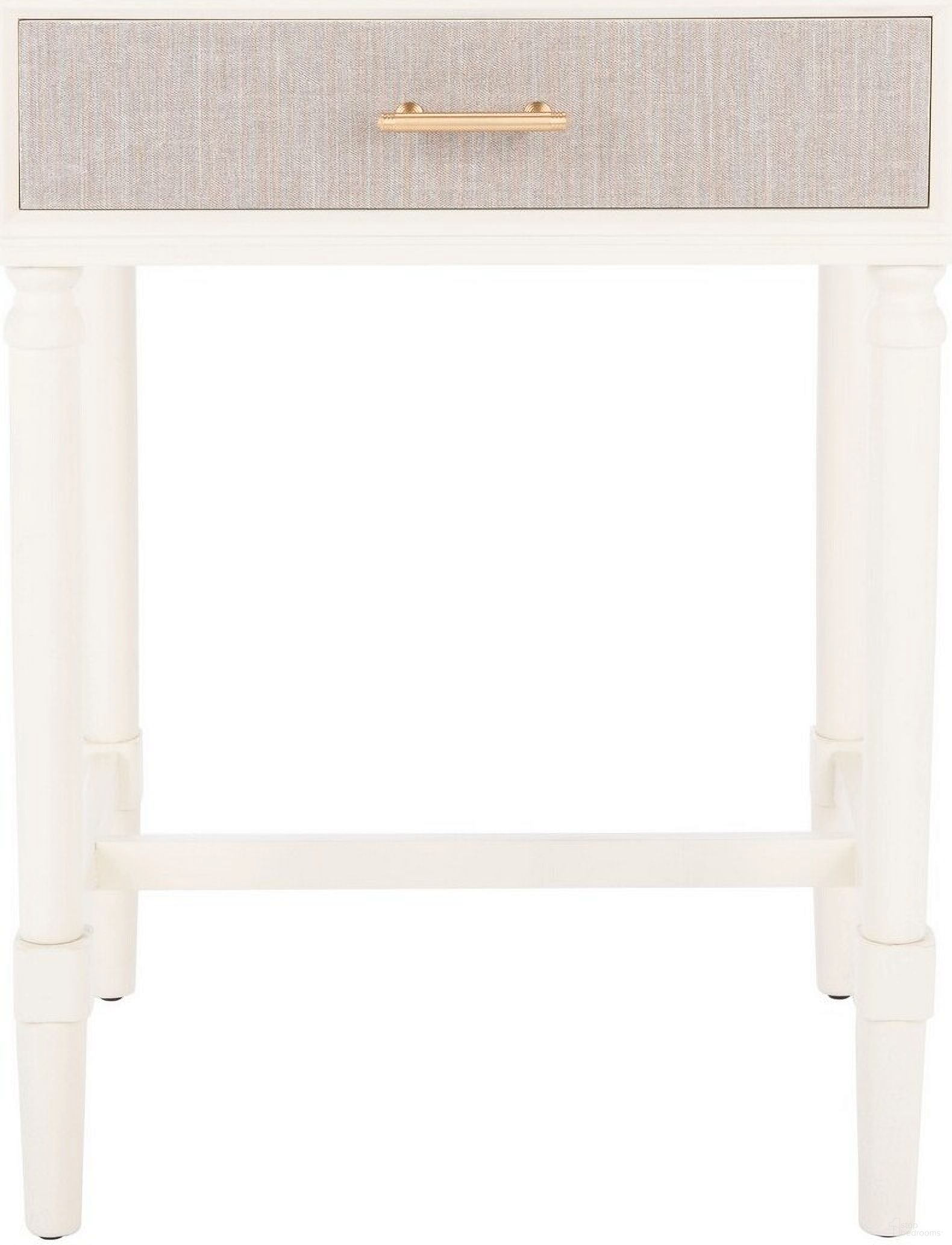 Estella 1 Drawer Accent Table in White