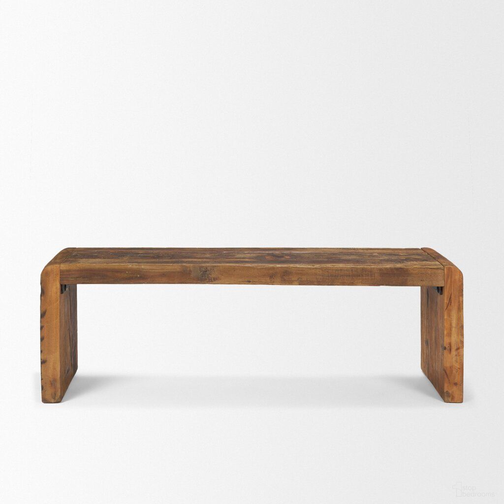 The appearance of Estelle Reclaimed Wood Bench In Brown designed by Mercana in the modern / contemporary interior design. This brown piece of furniture was selected by 1StopBedrooms from Estelle Collection to add a touch of cosiness and style into your home. Sku: 71036. Material: Wood.