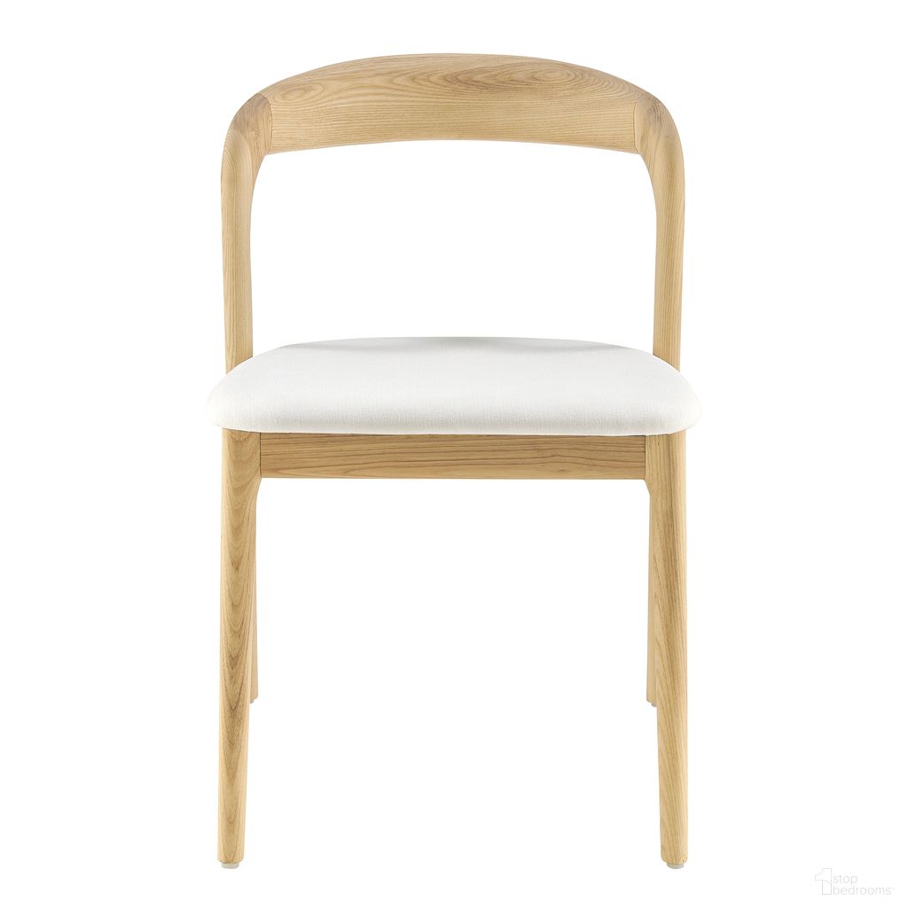 Estelle Side Chair In White and Natural