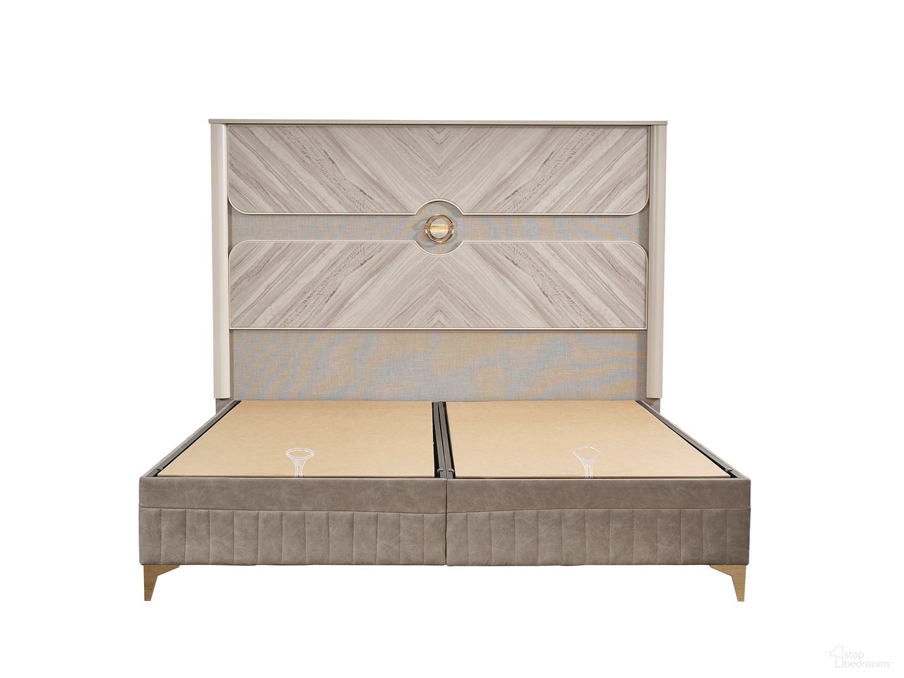 The appearance of Eternity King Panel Bed In Beige designed by Galaxy Home Furnishings in the modern / contemporary interior design. This beige piece of furniture was selected by 1StopBedrooms from Eternity Collection to add a touch of cosiness and style into your home. Sku: 601955554350-1;601955554350-2;601955554350-3. Bed Type: Panel Bed. Bed Size: King. Material: Solid Wood.