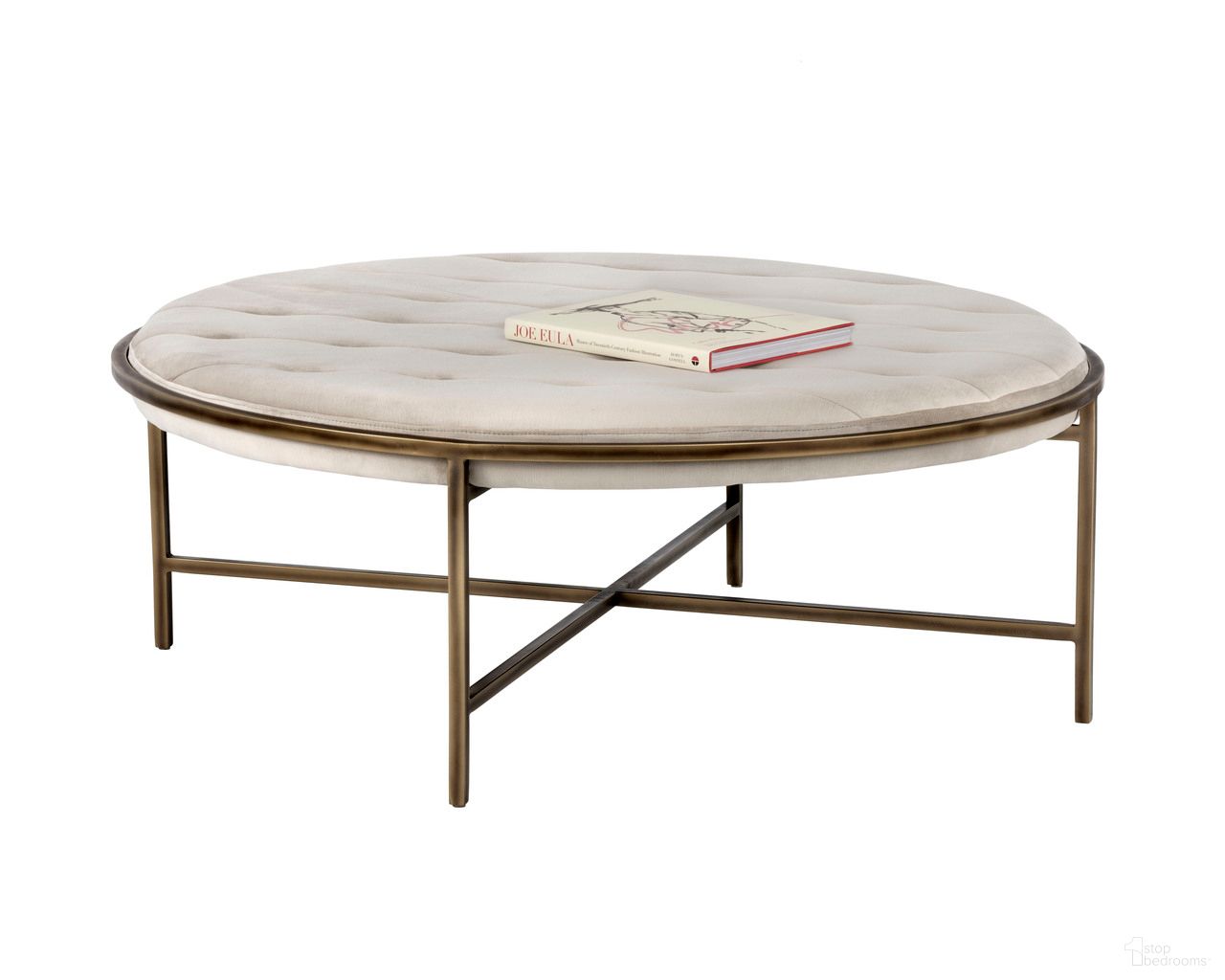 Ethel Round Ottoman In Piccolo Prosecco