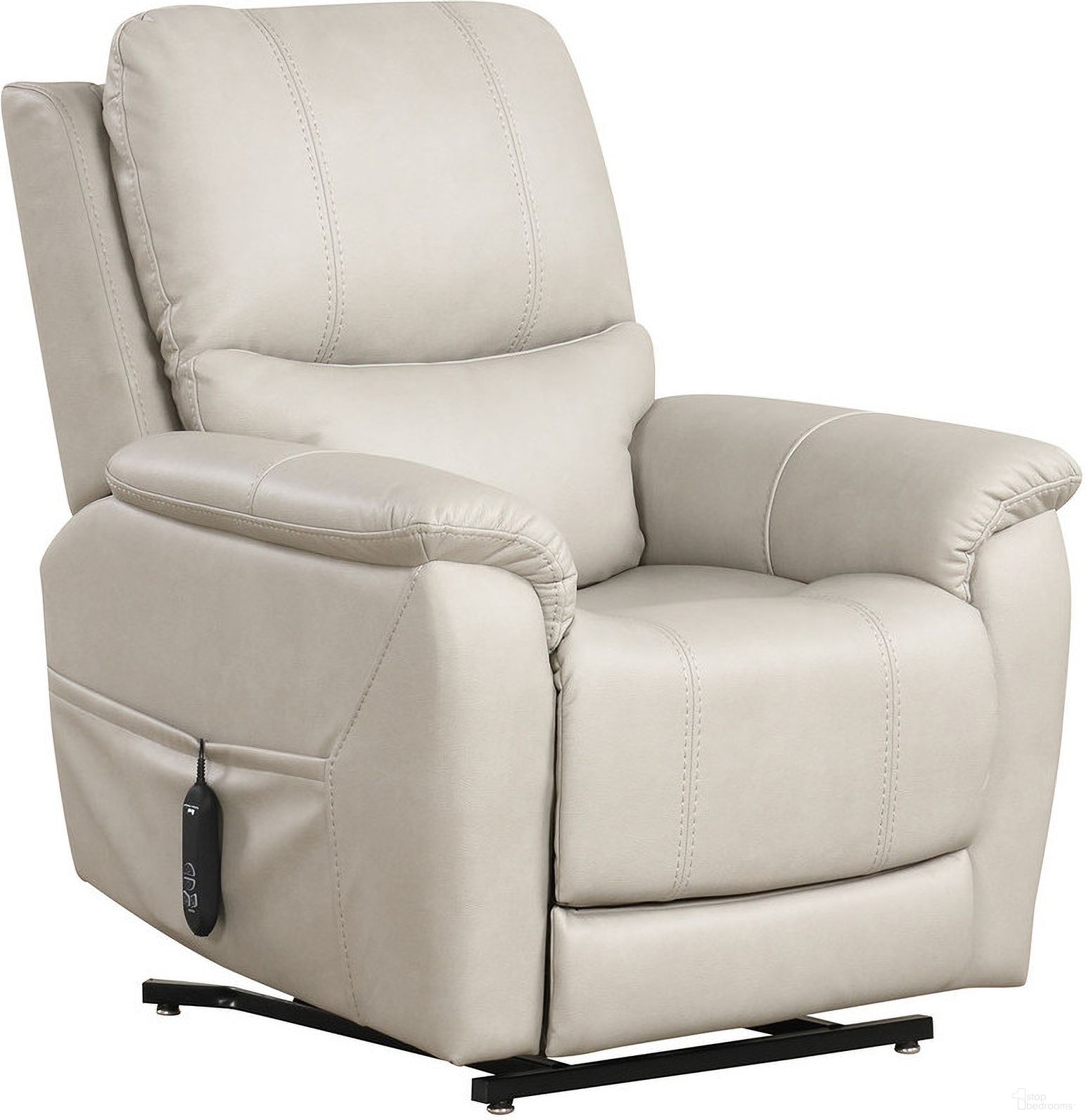 The appearance of Ethelreda Lift Chair In Light Gray designed by Furniture of America in the modern / contemporary interior design. This light gray piece of furniture was selected by 1StopBedrooms from Ethelreda Collection to add a touch of cosiness and style into your home. Sku: FM68002LG-LC. Material: Leather.