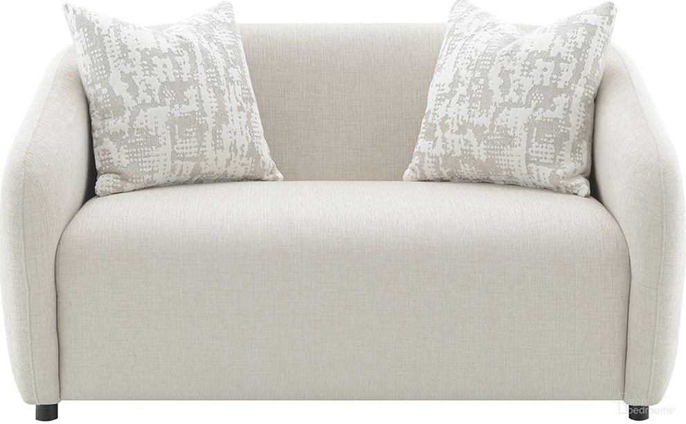 Etienne Loveseat with 2 Pillows In Beige Linen
