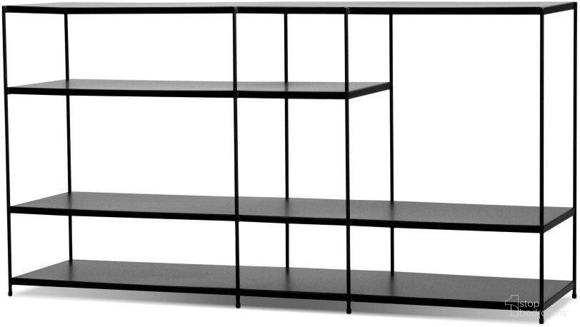 The appearance of Etta Metal Shelves With Metal Frame Bar Rack designed by Mobital in the modern / contemporary interior design. This black piece of furniture was selected by 1StopBedrooms from Etta Collection to add a touch of cosiness and style into your home. Sku: DBR-ETTA-BLAC-METAL. Material: Metal.