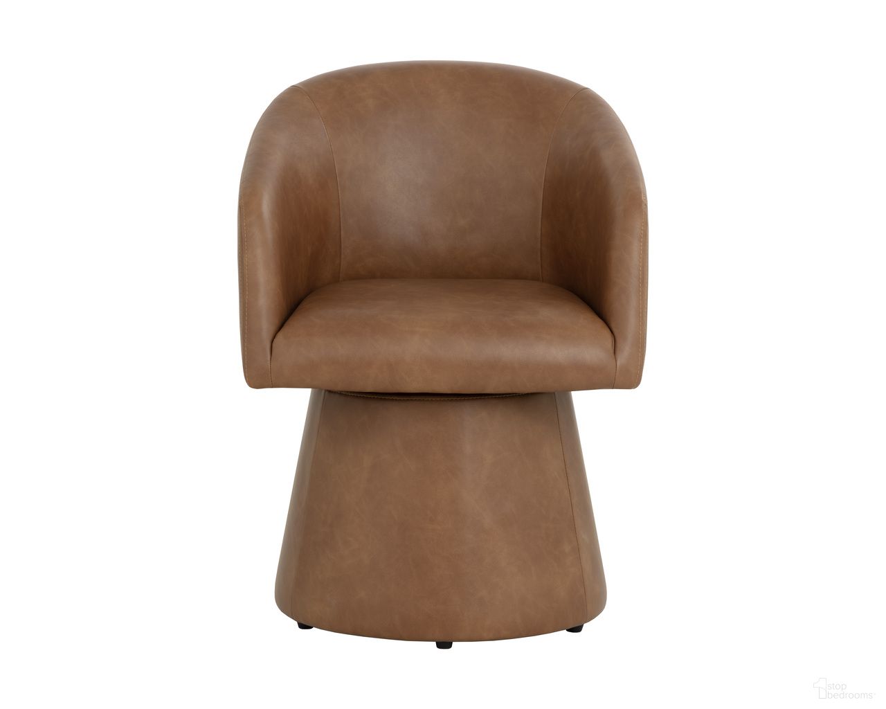 Etta Swivel Dining Armchair In Copley Cognac