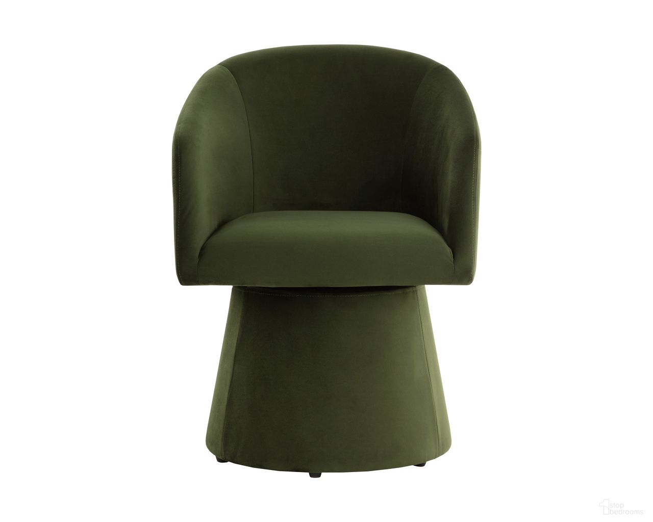 Etta Swivel Dining Armchair In Moss Green