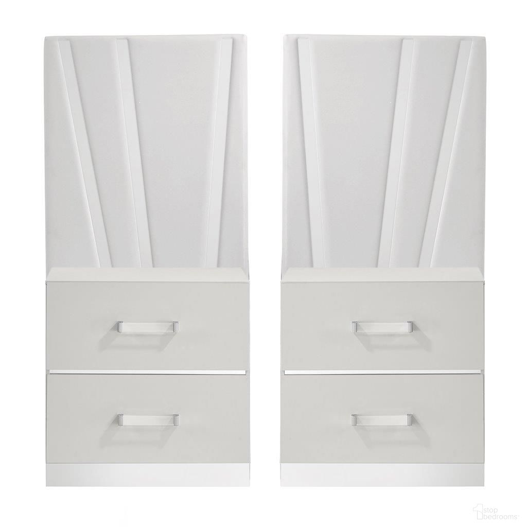 The appearance of Europa Nightstand Back Panels Set of 2 In White designed by New Classic in the glam interior design. This white piece of furniture  was selected by 1StopBedrooms from Europa Collection to add a touch of cosiness and style into your home. Sku: B1840-040P. Material: Wood.