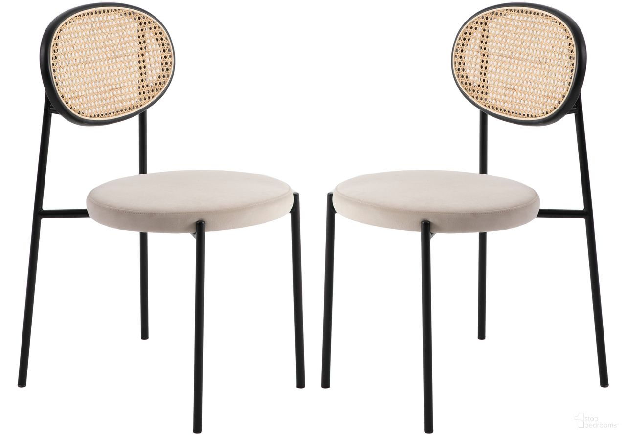 The appearance of Euston Modern Wicker Dining Chair Set of 2 with Velvet Round Seat In Beige designed by LeisureMod in the modern / contemporary interior design. This beige piece of furniture was selected by 1StopBedrooms from Euston Collection to add a touch of cosiness and style into your home. Sku: EC17BG2. Material: Wicker. Chair Type: Side Chair.