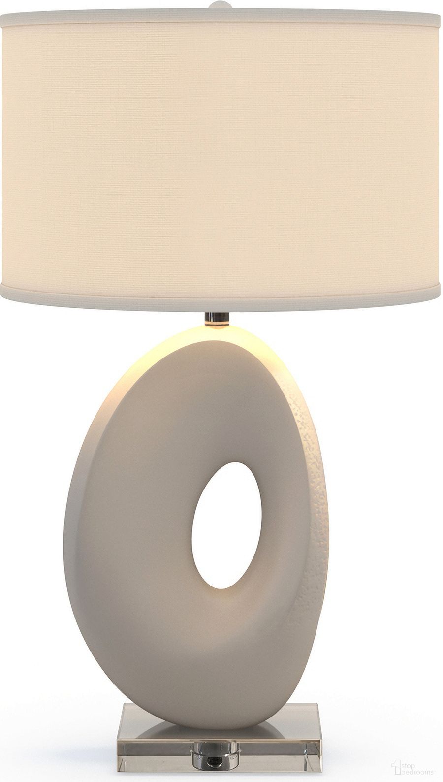 Eva 30 Inch Organic Resin Table Lamp In White