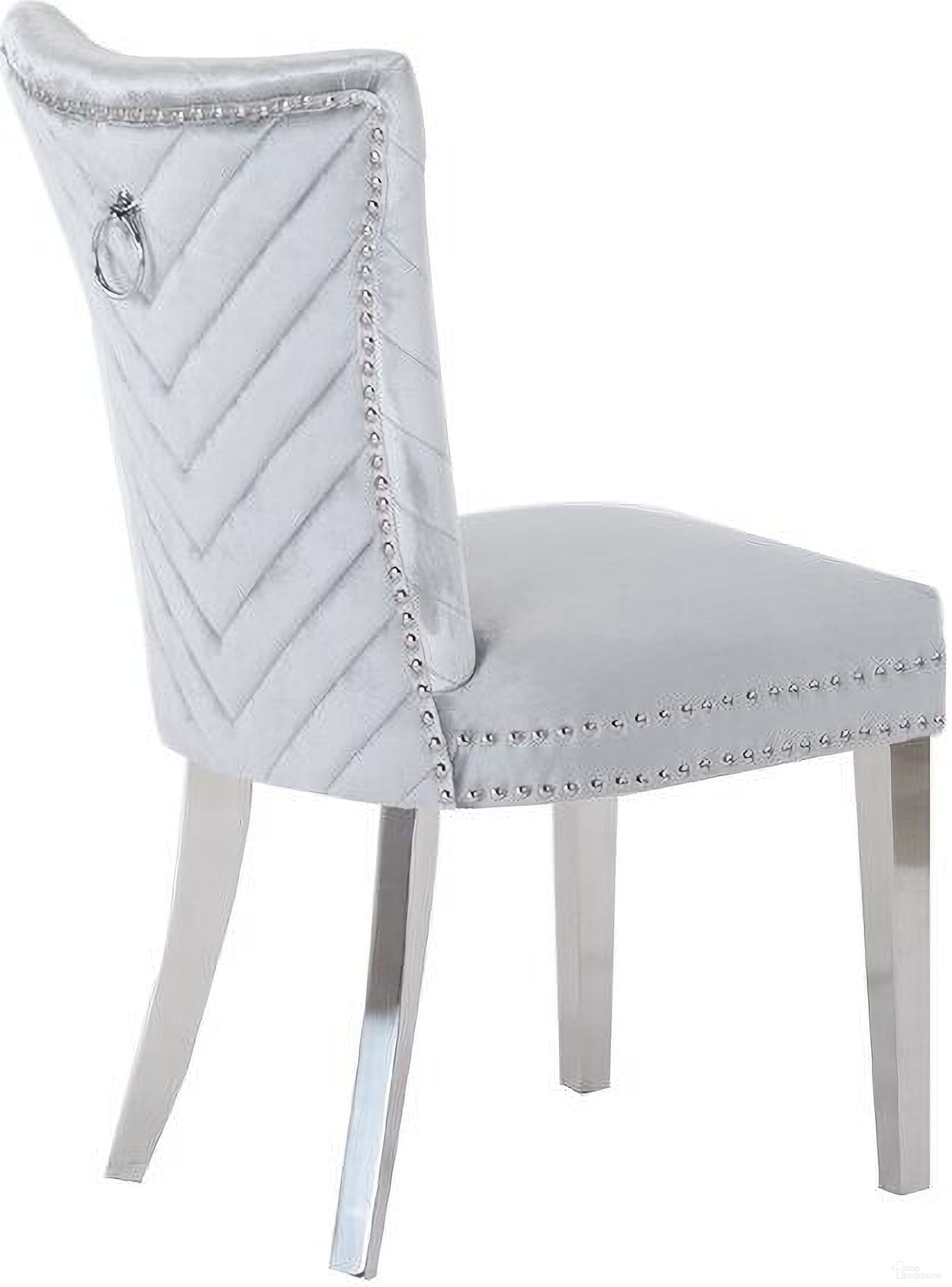 The appearance of Eva Chair Set of 2 With Stainless Steel Legs In Silver designed by Galaxy Home Furnishings in the modern / contemporary interior design. This silver piece of furniture  was selected by 1StopBedrooms from Eva Collection to add a touch of cosiness and style into your home. Sku: 733569295678. Material: Wood.