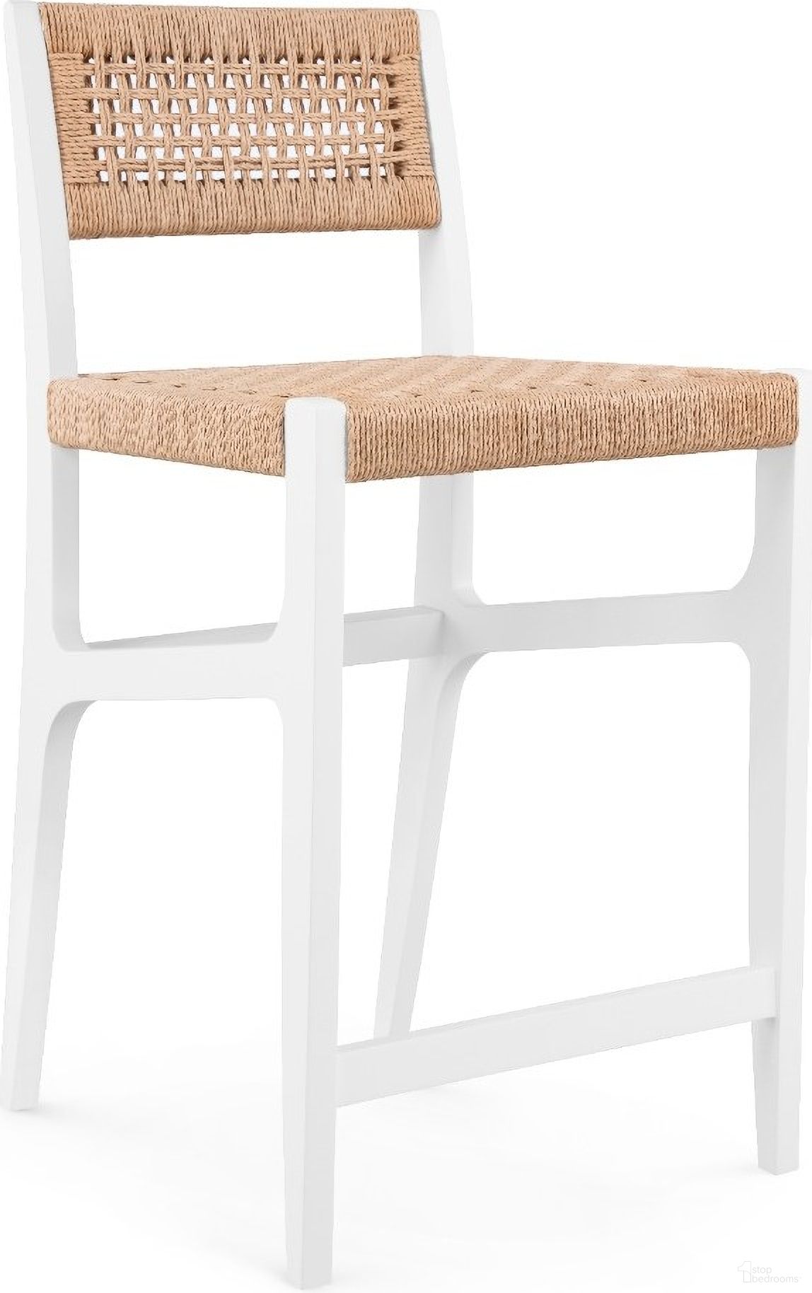 The appearance of Eva Counter Stool In Eggshell White designed by Villa & House in the transitional interior design. This eggshell white piece of furniture was selected by 1StopBedrooms from Eva Collection to add a touch of cosiness and style into your home. Sku: EVA-575-09. Material: Mahogany.